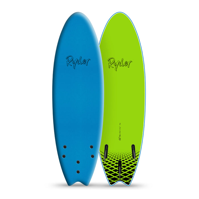 Ryder Fish Series | 6ft6in Soft Surfboard - Blue / Lime