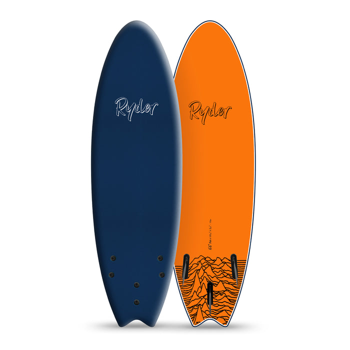 Ryder Fish Series | 6ft6in Soft Surfboard - Blue / Orange