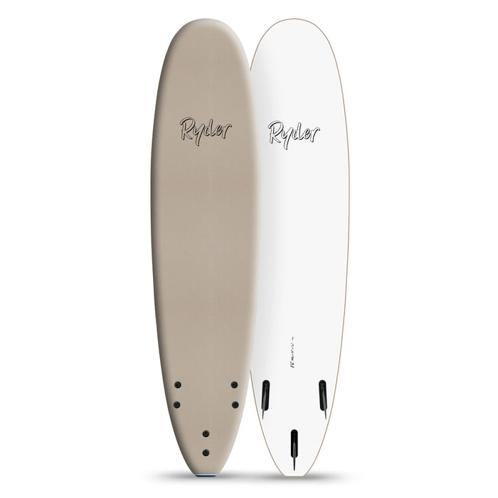 Ryder Mal Series | 7ft6in Soft Surfboard - Milk Tea
