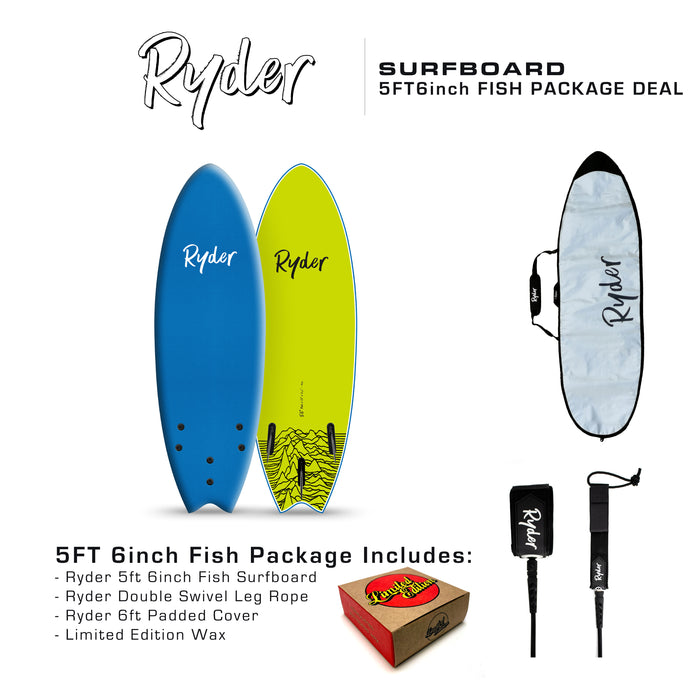 Ryder Fish Series | 5ft6in Soft Surfboard - Package Deal