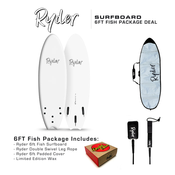 Ryder Fish Series | 6ft Soft Surfboard - Package Deal