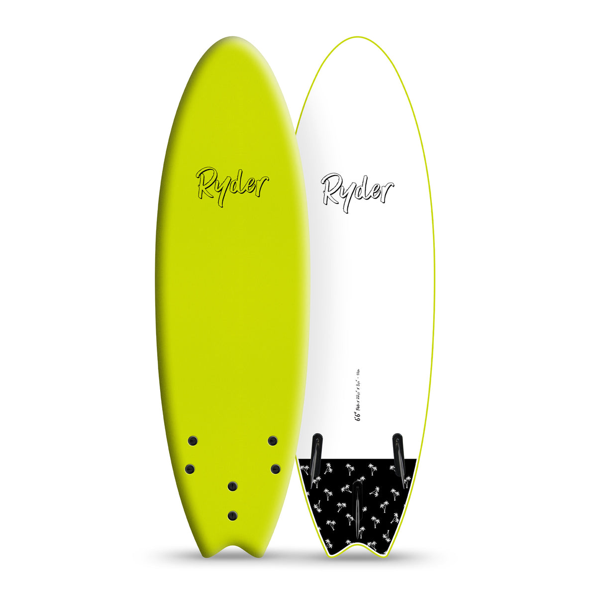 Ryder Fish Series | 6ft6in Soft Surfboard - Electric Lemon